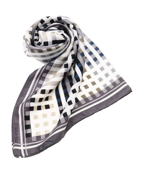 dazzlin（ダズリン）の「カラフルチェックスカーフ（バンダナ/スカーフ・レディース・ブラック/ネイビー/グリーン・FREE）」の4枚目の写真