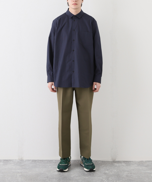EDIFICE（エディフィス）の「"E"TROUSERS（E-5）トリプルクロス 2タック ワイドパンツ（スラックス・メンズ・ブラック/ホワイト系その他/サファリグリーン・MEDIUM/LARGE/SMALL）」の11枚目の写真