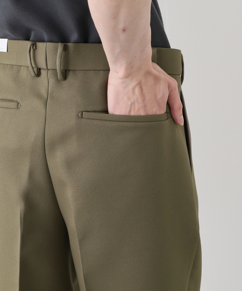 EDIFICE（エディフィス）の「"E"TROUSERS（E-5）トリプルクロス 2タック ワイドパンツ（スラックス・メンズ・ブラック/ホワイト系その他/サファリグリーン・MEDIUM/LARGE/SMALL）」の16枚目の写真