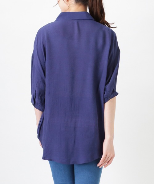 NAVY(ネイビー)の「RTスラブフロントタックシャツ ブラウス(シャツ/ブラウス・レディース・ホワイト/ネイビー/グリーン・フリー)」の11枚目の写真