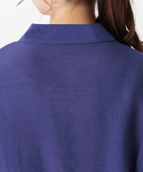 NAVY(ネイビー)の「RTスラブフロントタックシャツ ブラウス(シャツ/ブラウス・レディース・ホワイト/ネイビー/グリーン・フリー)」の14枚目の写真