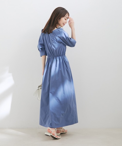 【前後2WAY】ボリュームスリーブフィット＆フレアワンピース【洗える】