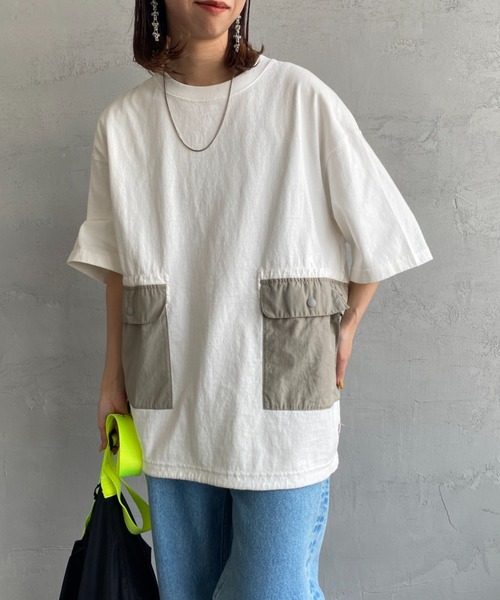 CHUMS（チャムス）の「[CHUMS/チャムス] ヘビーウェイト ユーティリティポケットTシャツ（Tシャツ/カットソー・レディース・ブラック/ホワイト・XL/M/L）」の5枚目の写真