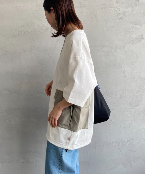 CHUMS（チャムス）の「[CHUMS/チャムス] ヘビーウェイト ユーティリティポケットTシャツ（Tシャツ/カットソー・レディース・ブラック/ホワイト・XL/M/L）」の6枚目の写真