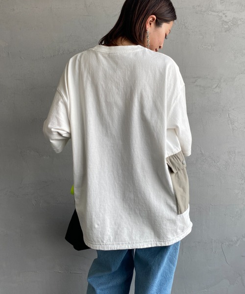 CHUMS（チャムス）の「[CHUMS/チャムス] ヘビーウェイト ユーティリティポケットTシャツ（Tシャツ/カットソー・レディース・ブラック/ホワイト・XL/M/L）」の7枚目の写真