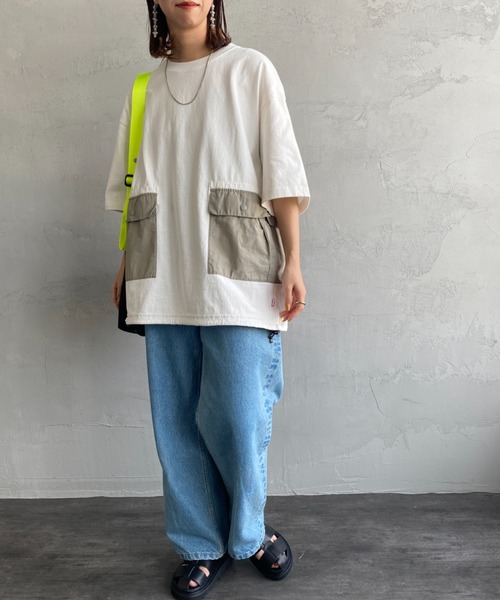 CHUMS（チャムス）の「[CHUMS/チャムス] ヘビーウェイト ユーティリティポケットTシャツ（Tシャツ/カットソー・レディース・ブラック/ホワイト・XL/M/L）」の8枚目の写真