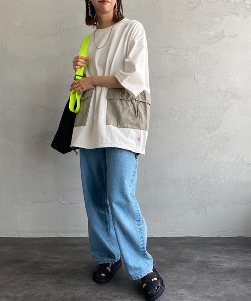 CHUMS（チャムス）の「[CHUMS/チャムス] ヘビーウェイト ユーティリティポケットTシャツ（Tシャツ/カットソー・レディース・ブラック/ホワイト・XL/M/L）」の3枚目の写真