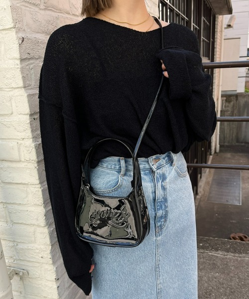 WHO'S WHO gallery(フーズフーギャラリー)の「SLOPPYエンボスミニBAG(ハンドバッグ・レディース・ブラック/シルバー・FREE)」の4枚目の写真