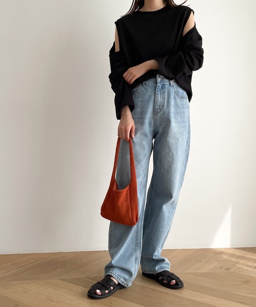 El mar（エルマール）の「El mar　ニットミニトートバッグ（トートバッグ・レディース・オレンジ/アイボリー・ONE SIZE）」の8枚目の写真