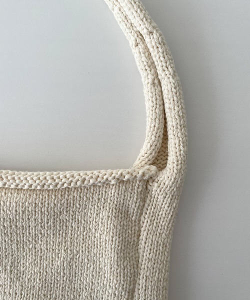 El mar（エルマール）の「El mar　ニットミニトートバッグ（トートバッグ・レディース・オレンジ/アイボリー・ONE SIZE）」の6枚目の写真