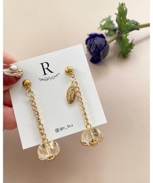 【handmadeaccessory R】clear flower ピアス(MA)