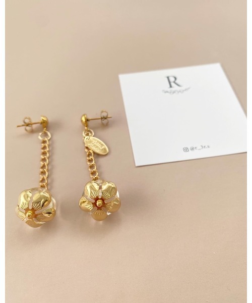 tone（トーン）の「【handmadeaccessory R】clear flower ピアス(MA)（ピアス（両耳用）・レディース・ゴールド・FREE）」の2枚目の写真