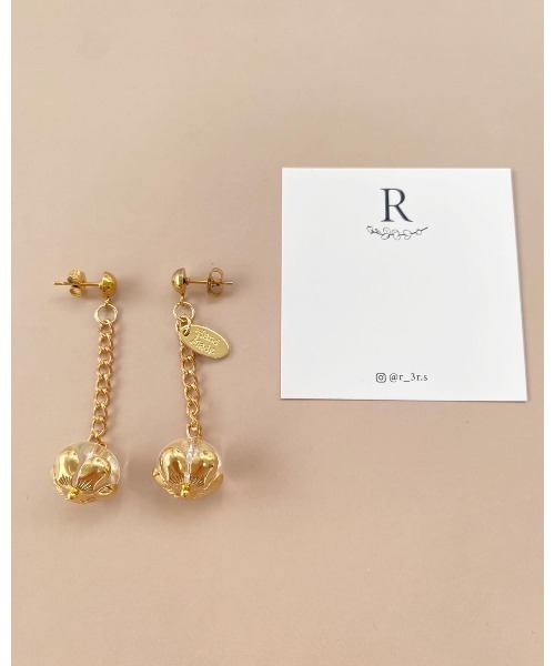 tone（トーン）の「【handmadeaccessory R】clear flower ピアス(MA)（ピアス（両耳用）・レディース・ゴールド・FREE）」の3枚目の写真