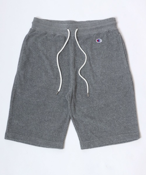 Champion（チャンピオン）の「Champion/チャンピオン コットンUSA パイル ロゴワッペン ワンポイント刺繍 ショートパンツ/ハーフパンツ/無地ショーツ/レディース メンズ（スウェットパンツ・メンズ・グレー/ブラック/オリーブ/ネイビー/ホワイト・L/XL/M）」の8枚目の写真
