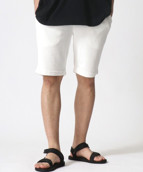 Champion（チャンピオン）の「Champion/チャンピオン コットンUSA パイル ロゴワッペン ワンポイント刺繍 ショートパンツ/ハーフパンツ/無地ショーツ/レディース メンズ（スウェットパンツ・メンズ・グレー/ブラック/オリーブ/ネイビー/ホワイト・L/XL/M）」の19枚目の写真