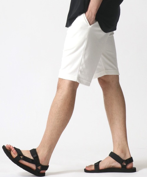 Champion（チャンピオン）の「Champion/チャンピオン コットンUSA パイル ロゴワッペン ワンポイント刺繍 ショートパンツ/ハーフパンツ/無地ショーツ/レディース メンズ（スウェットパンツ・メンズ・グレー/ブラック/オリーブ/ネイビー/ホワイト・L/XL/M）」の20枚目の写真