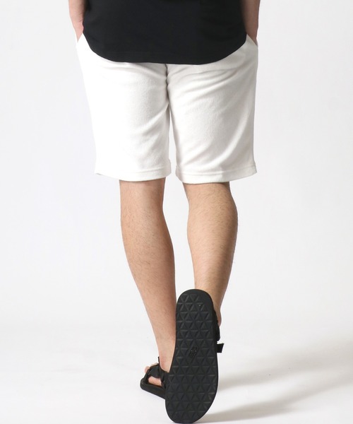 Champion（チャンピオン）の「Champion/チャンピオン コットンUSA パイル ロゴワッペン ワンポイント刺繍 ショートパンツ/ハーフパンツ/無地ショーツ/レディース メンズ（スウェットパンツ・メンズ・グレー/ブラック/オリーブ/ネイビー/ホワイト・L/XL/M）」の21枚目の写真