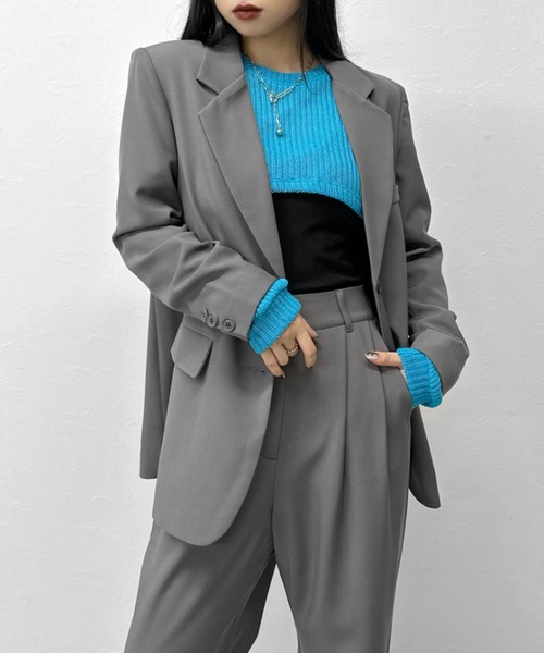 LVEU.】カットアウトクロップドメッシュニット / トップス