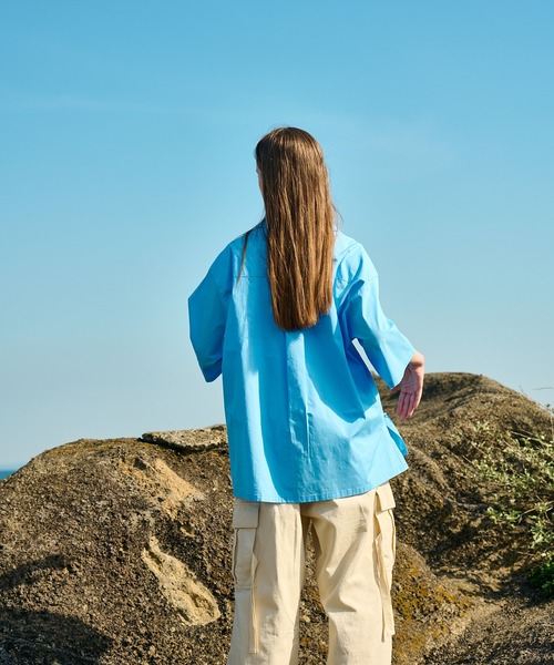 WETTEMPT(ウィテンプト)の「OPEN COLLAR BROAD SHIRT/オープンカラーブロードシャツ(シャツ/ブラウス・メンズ・サックスブルー/アイボリー・SMALL/MEDIUM/LARGE)」の7枚目の写真