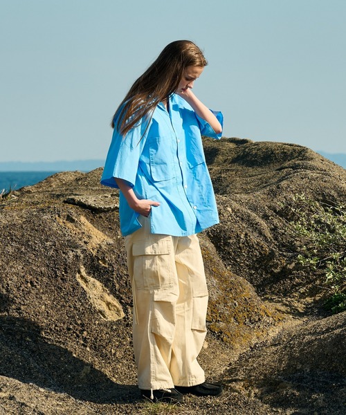 WETTEMPT(ウィテンプト)の「OPEN COLLAR BROAD SHIRT/オープンカラーブロードシャツ(シャツ/ブラウス・メンズ・サックスブルー/アイボリー・SMALL/MEDIUM/LARGE)」の15枚目の写真