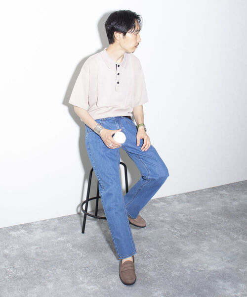 GLOSTER（グロスター）の「【GLOSTER/グロスター】リネンライク ニットポロシャツ サマーニット（ポロシャツ・メンズ・チャコールグレー/レッド/グレイッシュベージュ・S/M/L）」の9枚目の写真