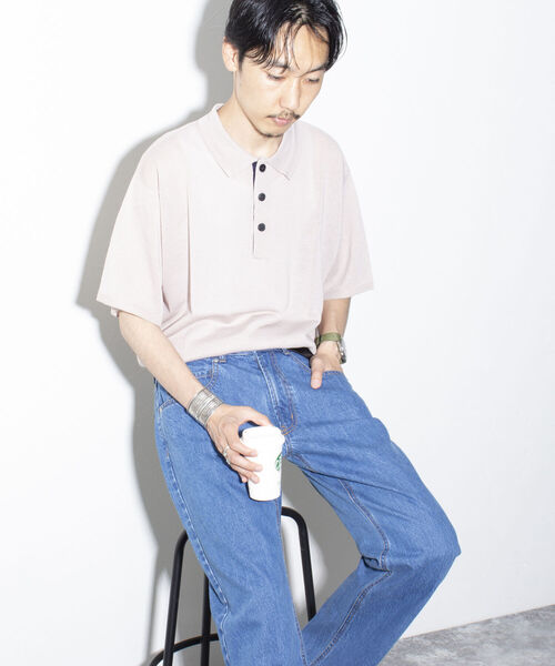 GLOSTER（グロスター）の「【GLOSTER/グロスター】リネンライク ニットポロシャツ サマーニット（ポロシャツ・メンズ・チャコールグレー/レッド/グレイッシュベージュ・S/M/L）」の10枚目の写真