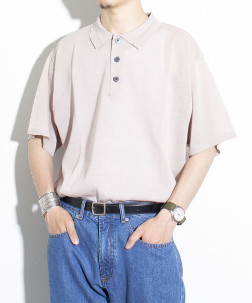 GLOSTER（グロスター）の「【GLOSTER/グロスター】リネンライク ニットポロシャツ サマーニット（ポロシャツ・メンズ・チャコールグレー/レッド/グレイッシュベージュ・S/M/L）」の14枚目の写真