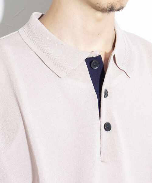 GLOSTER（グロスター）の「【GLOSTER/グロスター】リネンライク ニットポロシャツ サマーニット（ポロシャツ・メンズ・チャコールグレー/レッド/グレイッシュベージュ・S/M/L）」の15枚目の写真