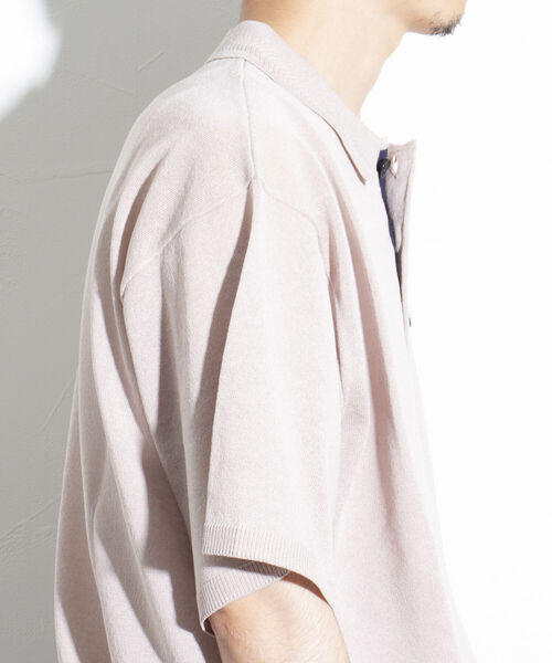 GLOSTER（グロスター）の「【GLOSTER/グロスター】リネンライク ニットポロシャツ サマーニット（ポロシャツ・メンズ・チャコールグレー/レッド/グレイッシュベージュ・S/M/L）」の16枚目の写真