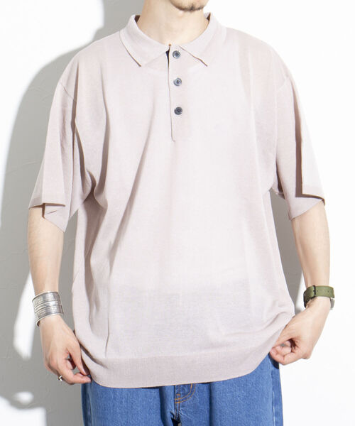 GLOSTER（グロスター）の「【GLOSTER/グロスター】リネンライク ニットポロシャツ サマーニット（ポロシャツ・メンズ・チャコールグレー/レッド/グレイッシュベージュ・S/M/L）」の19枚目の写真