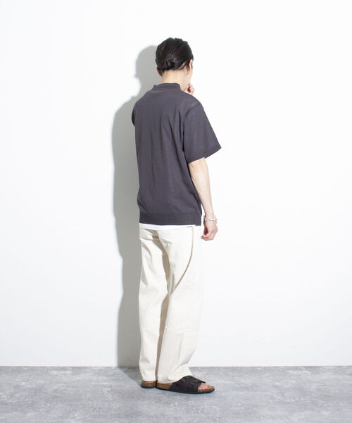 GLOSTER（グロスター）の「【GLOSTER/グロスター】リネンライク ニットポロシャツ サマーニット（ポロシャツ・メンズ・チャコールグレー/レッド/グレイッシュベージュ・S/M/L）」の20枚目の写真