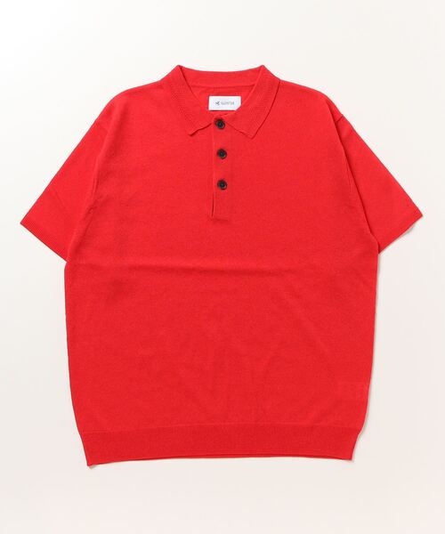 GLOSTER（グロスター）の「【GLOSTER/グロスター】リネンライク ニットポロシャツ サマーニット（ポロシャツ・メンズ・チャコールグレー/レッド/グレイッシュベージュ・S/M/L）」の4枚目の写真