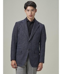 Perfect Suit FActory | 麻混　ハイツイスト　ニットジャケット　ブラック/ネイビー(テーラードジャケット)