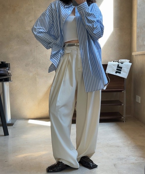 コクーンシルエット2タックワイドパンツ