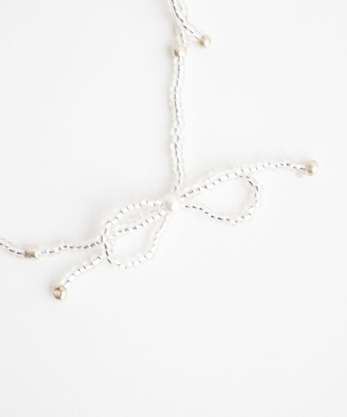 WEGO(ウィゴー)の「WEGO/【一部店限定】ビーズリボンネックレス(ネックレス・レディース・オフホワイト/その他1/シルバー/ブラック/その他2・FREE)」の9枚目の写真