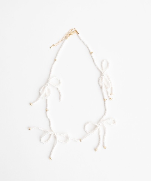 WEGO(ウィゴー)の「WEGO/【一部店限定】ビーズリボンネックレス(ネックレス・レディース・オフホワイト/その他1/シルバー/ブラック/その他2・FREE)」の10枚目の写真