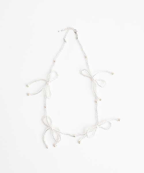 WEGO(ウィゴー)の「WEGO/【一部店限定】ビーズリボンネックレス(ネックレス・レディース・オフホワイト/その他1/シルバー/ブラック/その他2・FREE)」の7枚目の写真