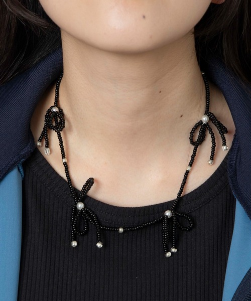 WEGO(ウィゴー)の「WEGO/【一部店限定】ビーズリボンネックレス(ネックレス・レディース・オフホワイト/その他1/シルバー/ブラック/その他2・FREE)」の11枚目の写真
