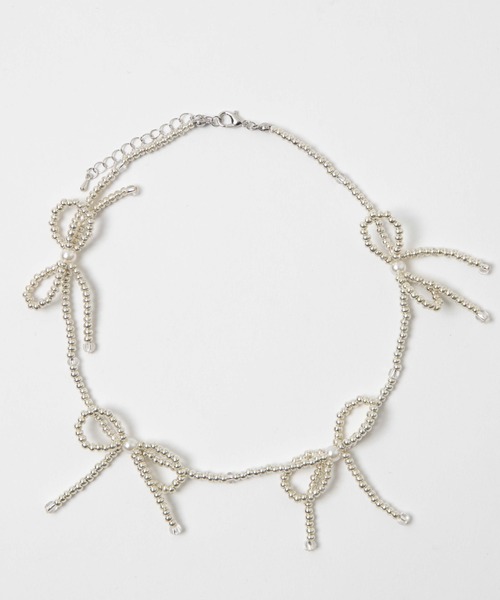 WEGO(ウィゴー)の「WEGO/【一部店限定】ビーズリボンネックレス(ネックレス・レディース・オフホワイト/その他1/シルバー/ブラック/その他2・FREE)」の13枚目の写真