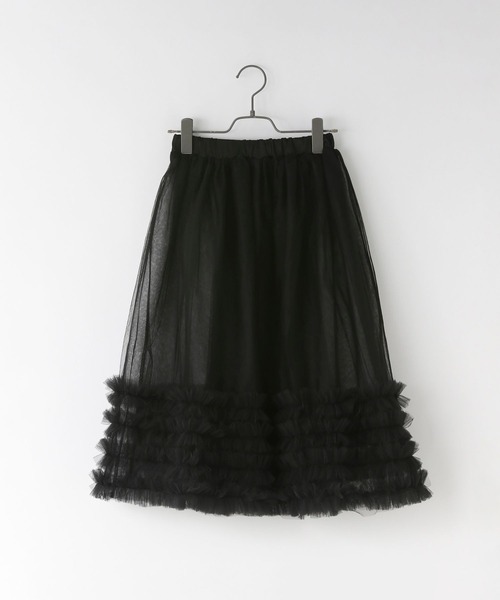 LOWRYS FARM(ローリーズファーム)の「チュールミディスカート 966384(スカート・キッズ・ホワイト/ブラック・FREE)」の3枚目の写真