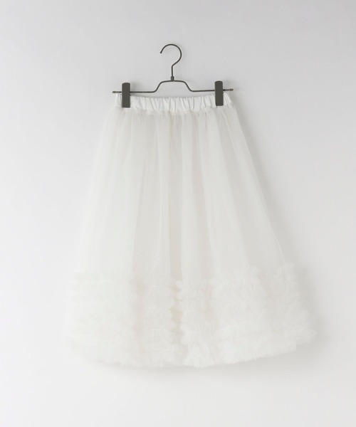 LOWRYS FARM(ローリーズファーム)の「チュールミディスカート 966384(スカート・キッズ・ホワイト/ブラック・FREE)」の4枚目の写真