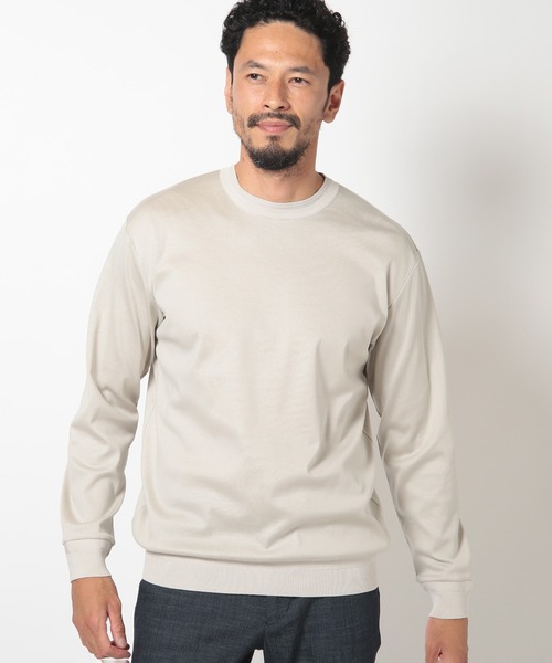 MEN'S BIGI(メンズビギ)の「60/2マーセライズジャージクルーネックニット(ニット/セーター・メンズ・パープル/オフホワイト/チャコールグレー・02/01/03)」の9枚目の写真