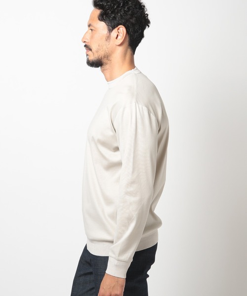 MEN'S BIGI(メンズビギ)の「60/2マーセライズジャージクルーネックニット(ニット/セーター・メンズ・パープル/オフホワイト/チャコールグレー・02/01/03)」の10枚目の写真