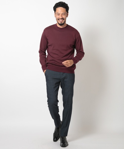 MEN'S BIGI(メンズビギ)の「60/2マーセライズジャージクルーネックニット(ニット/セーター・メンズ・パープル/オフホワイト/チャコールグレー・02/01/03)」の5枚目の写真