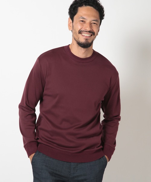 MEN'S BIGI(メンズビギ)の「60/2マーセライズジャージクルーネックニット(ニット/セーター・メンズ・パープル/オフホワイト/チャコールグレー・02/01/03)」の8枚目の写真