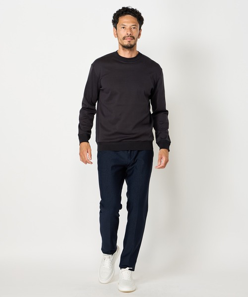MEN'S BIGI(メンズビギ)の「60/2マーセライズジャージクルーネックニット(ニット/セーター・メンズ・パープル/オフホワイト/チャコールグレー・02/01/03)」の4枚目の写真