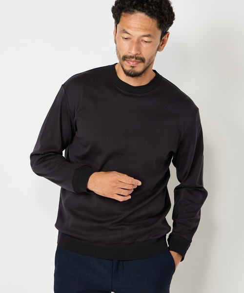 MEN'S BIGI(メンズビギ)の「60/2マーセライズジャージクルーネックニット(ニット/セーター・メンズ・パープル/オフホワイト/チャコールグレー・02/01/03)」の7枚目の写真