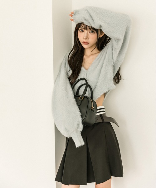 OLIVE des OLIVE(オリーブデオリーブ)の「ウエストリブプリーツスカート 1032010060(スカート・レディース・トップグレー/ブラック/キャメル・FREE)」の9枚目の写真