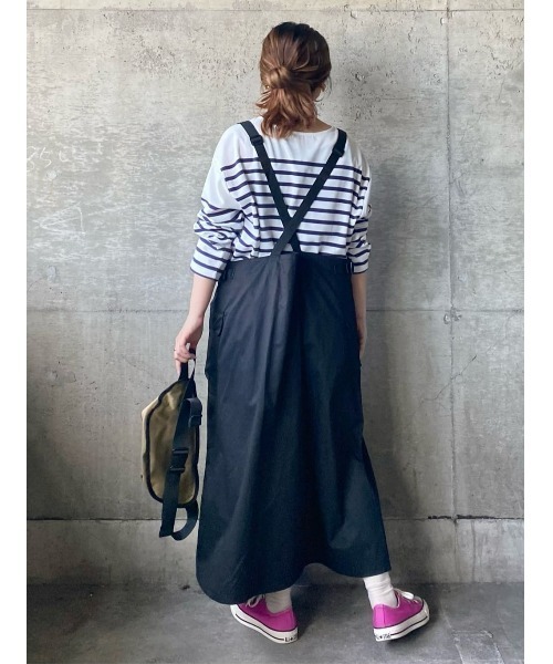 CAMP7（キャンプセブン）の「【CAMP7】プリントロゴジャンスカ（サロペット/オーバーオール・レディース・カーキブラウン/ブラック・M-L）」の12枚目の写真