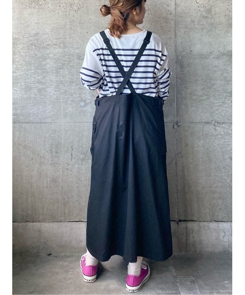 CAMP7（キャンプセブン）の「【CAMP7】プリントロゴジャンスカ（サロペット/オーバーオール・レディース・カーキブラウン/ブラック・M-L）」の13枚目の写真